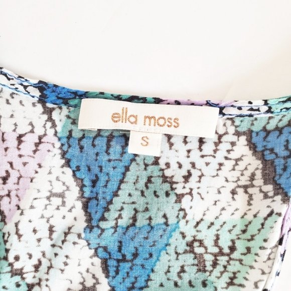 ELLA MOSS Tiki Racerback Tank Ocean Blue S - Picture 3 of 9